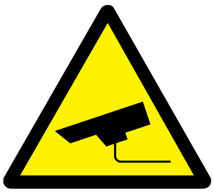 A clear image of Under Surveillance Label from Fine Cut Labels Direct