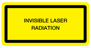 A clear image of Invisible Laser Radiation Label from Fine Cut Labels Direct