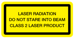 A clear image of Laser Radiation Do Not Stare into Beam Label from Fine Cut Labels Direct