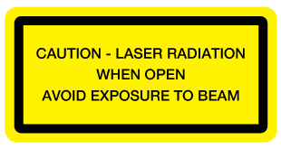 A clear image of Caution Laser Radiation Label from Fine Cut Labels Direct