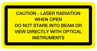 A clear image of When Open Do Not Stare into Beam Label from Fine Cut Labels Direct