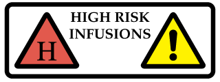 A clear image of High Risk Infusions Label from Fine Cut Labels Direct