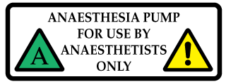 A clear image of Anaesthesia Pump Label from Fine Cut Labels Direct