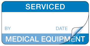 A clear image of Sealed Serviced - Medical Equipment Label from Fine Cut Labels Direct