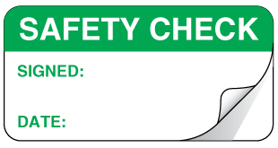 A clear image of Sealed Safety Check Label from Fine Cut Labels Direct