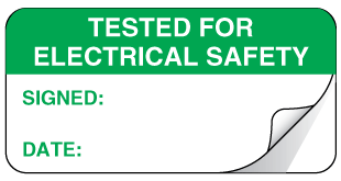 A clear image of Sealed Tested For Electrical Safety Label from Fine Cut Labels Direct