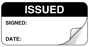 A clear image of Sealed Issued Label from Fine Cut Labels Direct