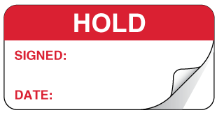 A clear image of Sealed Hold Label from Fine Cut Labels Direct